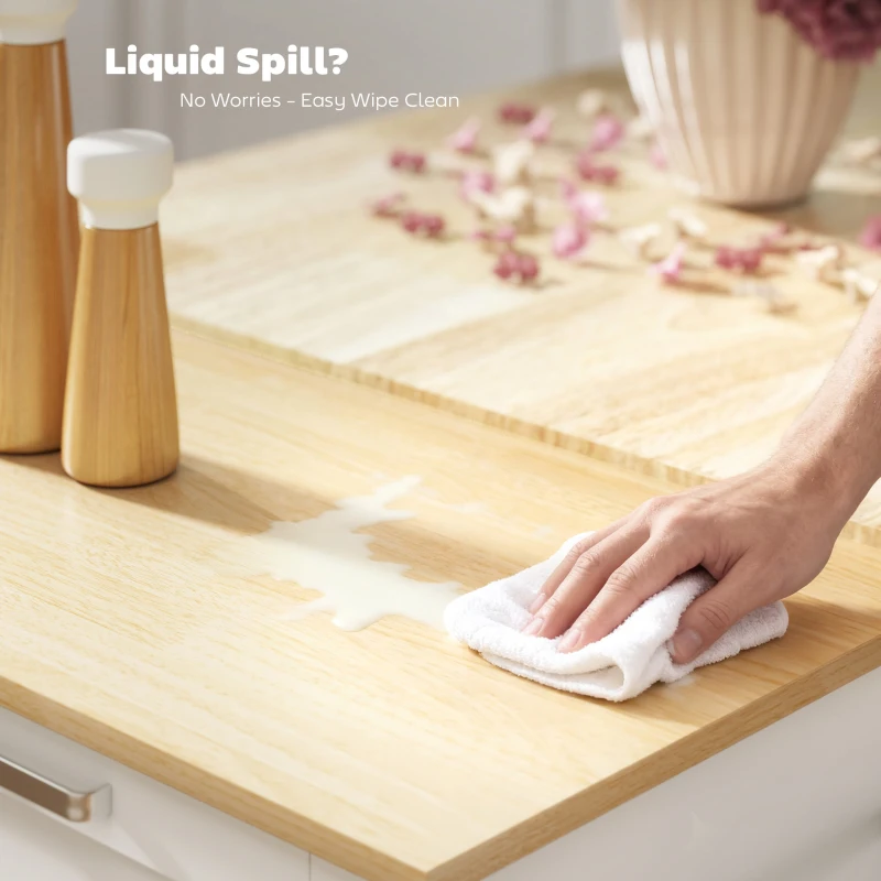 HOMCOM Rolling Kitchen Island with Trash Can Storage, Kitchen Island on Wheels with Spice & Rack, Drawer for Kitchen, White