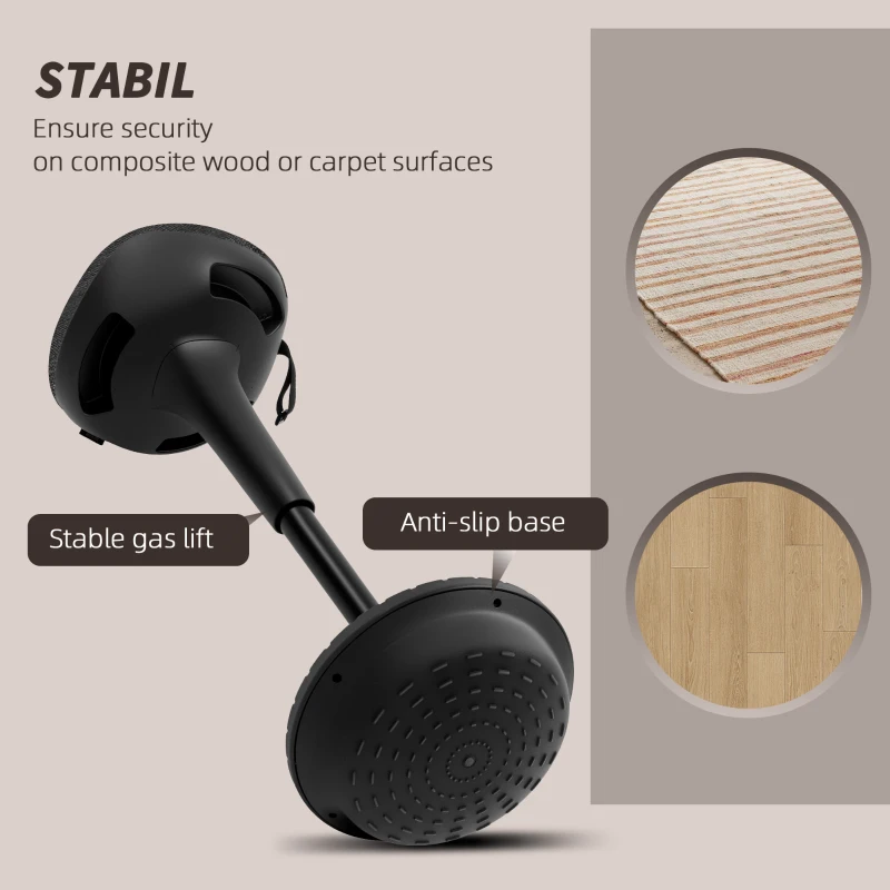 HOMCOM Swivel Standing Desk Chair, Adjustable Active Ergonomic Standing Stool, Backless Wobble Stool Chair, Black