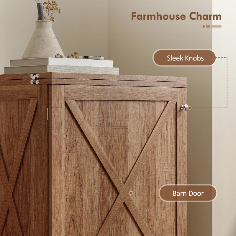 HOMCOM Sewing Machine Table on Wheels, Folding Craft Table with 2 Bins, Storage Shelf, 18 Pegs, Lockable Wheels, Brown