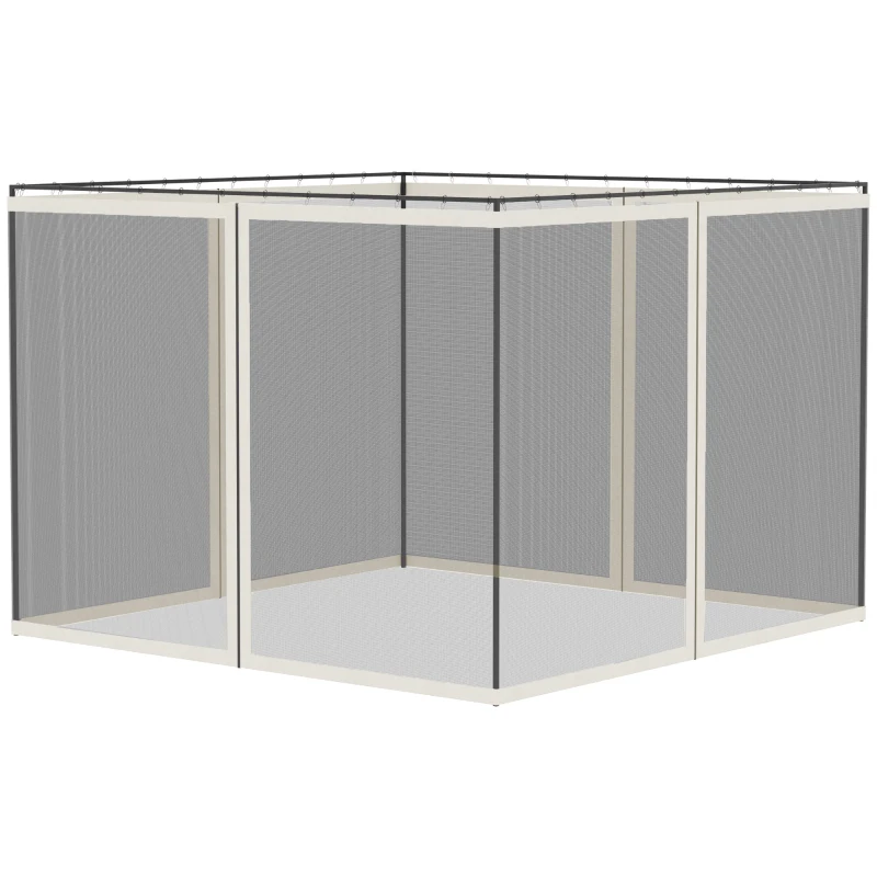 Outsunny Replacement Mosquito Netting for Gazebo 10' x 13' Black Screen Walls for Canopy with Zippers