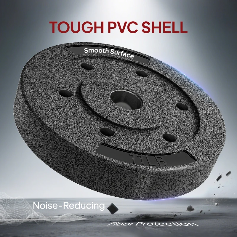 Soozier Weight Plates Set of 4, 1-Inch Barbell Weight Set for Home Gym Strength Training and Weightlifting, 4 x 11 lbs