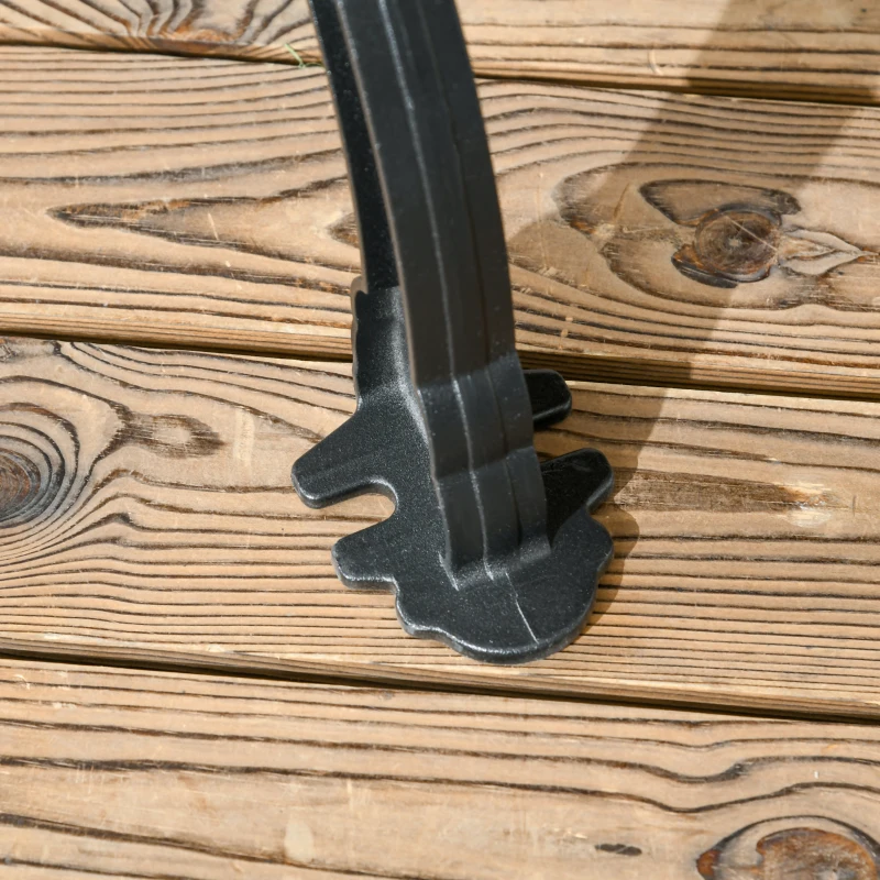 Outsunny 47 Inch Outdoor Garden Bench, Patio Loveseat with Unique Armrests, Slatted Seat Back, 528 lbs. Capacity, Teak Colour