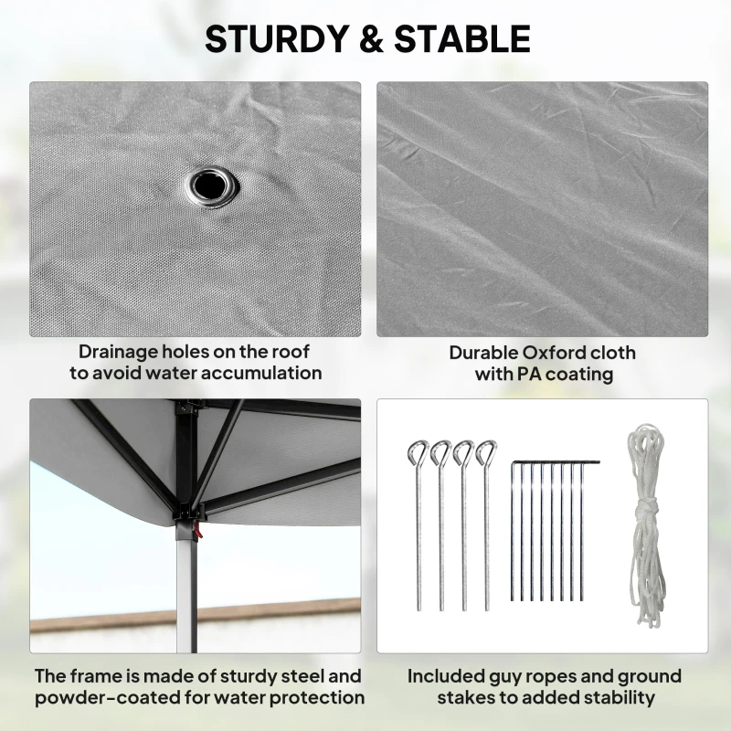 Outsunny 11' x 11' Pop Up Gazebo, Double Roof Foldable Height Adjustable Canopy Tent with Mesh Sidewalls, Carrying Bag, Dark Grey