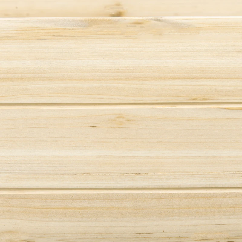 Outsunny 96" x 24" x 10" Wooden Raised Garden Bed with 2 Planter Box and Non-woven Fabric Liner for Backyard, Patio to Grow Vegetables, Herbs, and Flowers, Natural