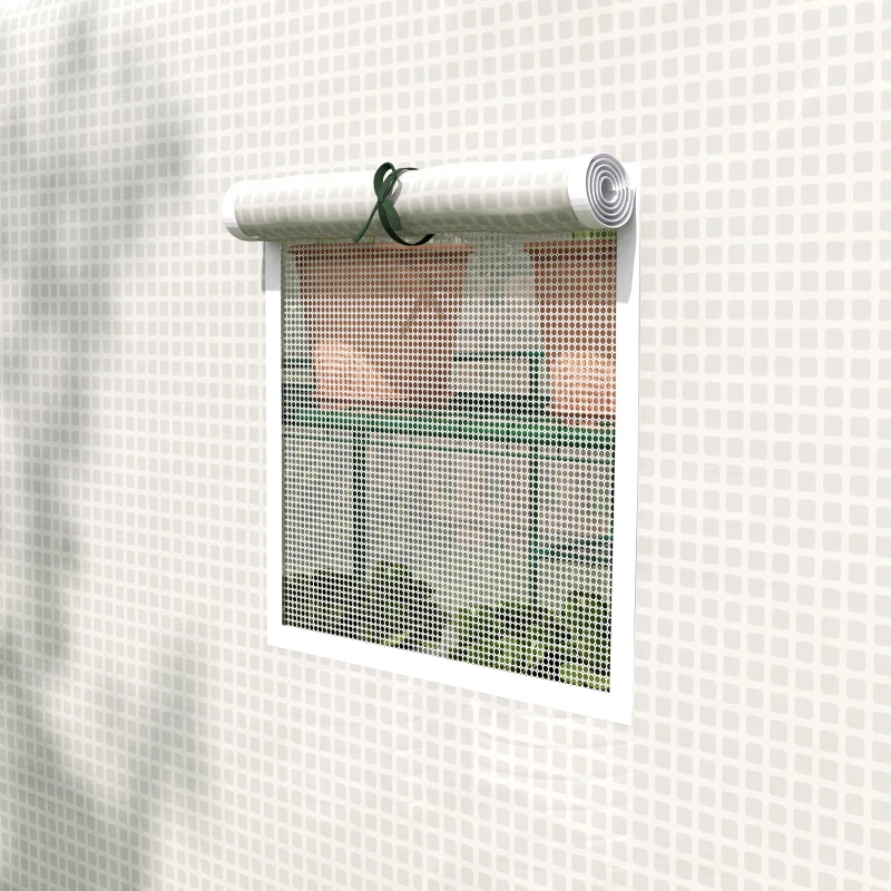 Outsunny Portable Greenhouse, Walk-In Small Outdoor Green House with 2 Tier U-Shaped Flower Rack Shelves, 4.6' x 4.7', White