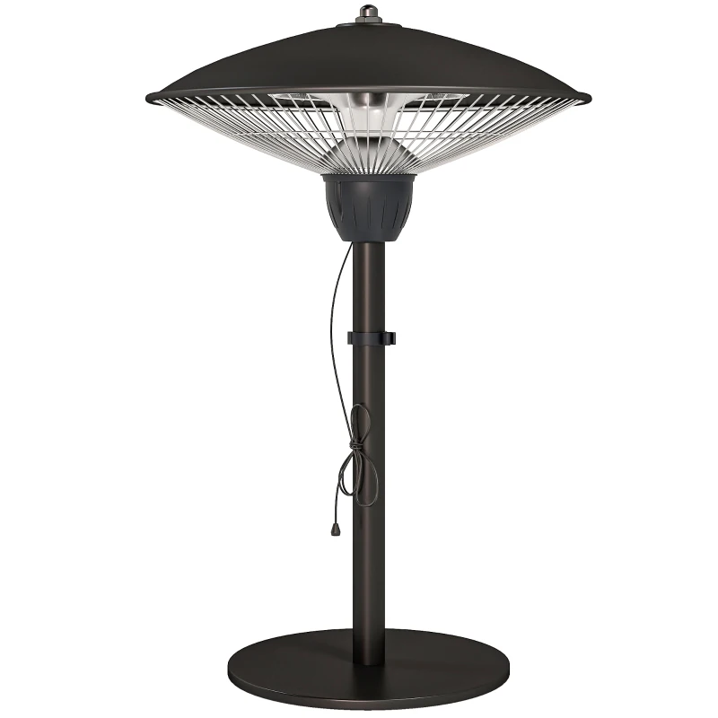 Outsunny 1500 W Electric Patio Heater with Tip-Over Protection, Outdoor Heater with Pull Switch, Black