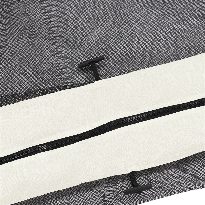 Outsunny Replacement Mosquito Netting for Gazebo 10' x 13' Black Screen Walls for Canopy with Zippers