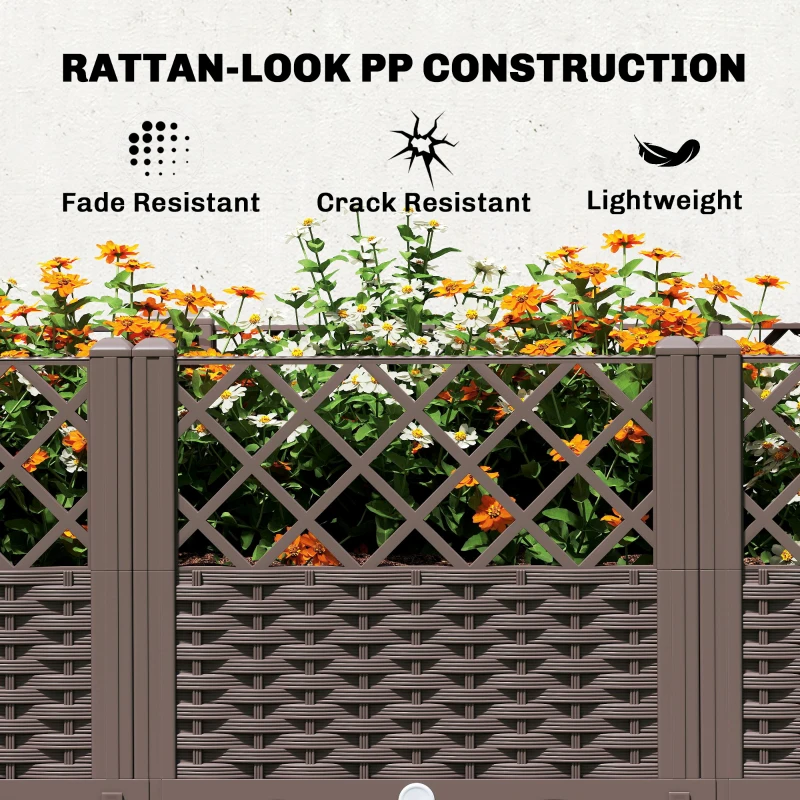 Outsunny Raised Garden Bed with Legs, Self Watering Elevated Planter Boxes with Drainage Holes, 63" x 15.7" x 20.3"