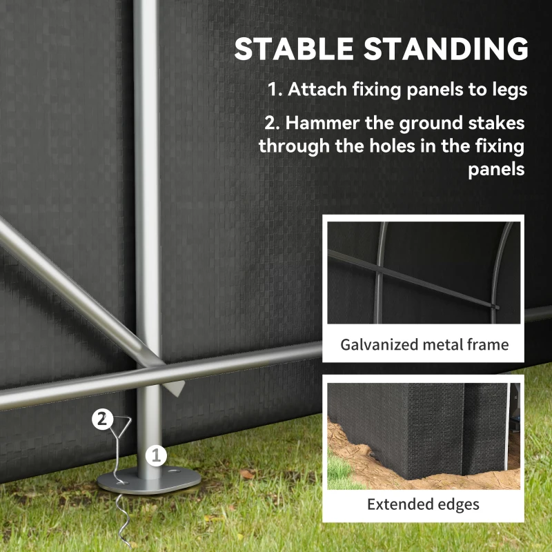 Outsunny 5' x 8' Outdoor Storage Shed, Heavy Duty Galvanized Steel Portable Shed for Bike, Motorcycle, Garden Tools, Black