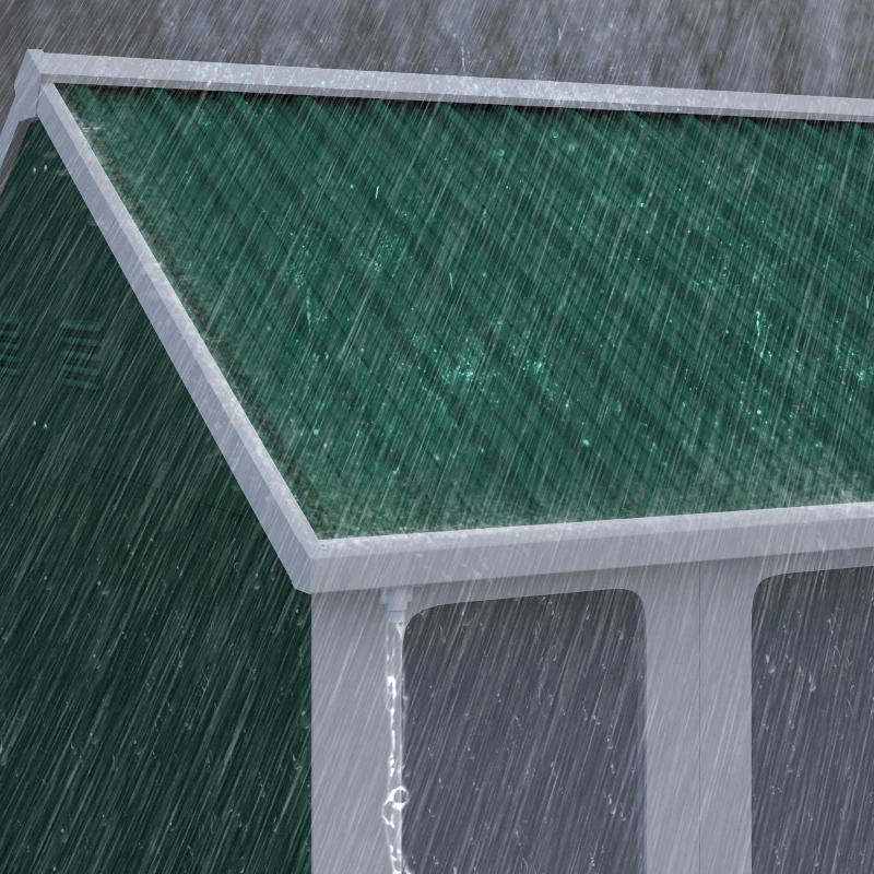 Outsunny 12' x 5.5' Metal Garden Storage Shed, Outdoor Tool Storage House with Lockable Door, Vents, Sloped Roof, Green
