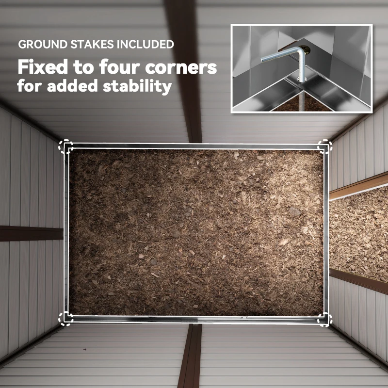 Outsunny 9' x 6' Garden Shed, Outdoor Storage Patio Shed w/ Sloped Roof, Lockable Door for Patio Lawn, Green