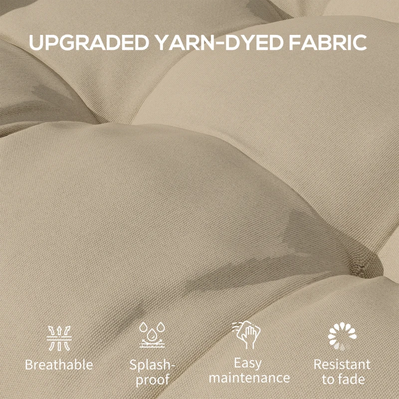 Outsunny 4-Piece Seat Cushion Pillows Replacement, Patio Chair Cushions Set with Ties for Indoor Outdoor