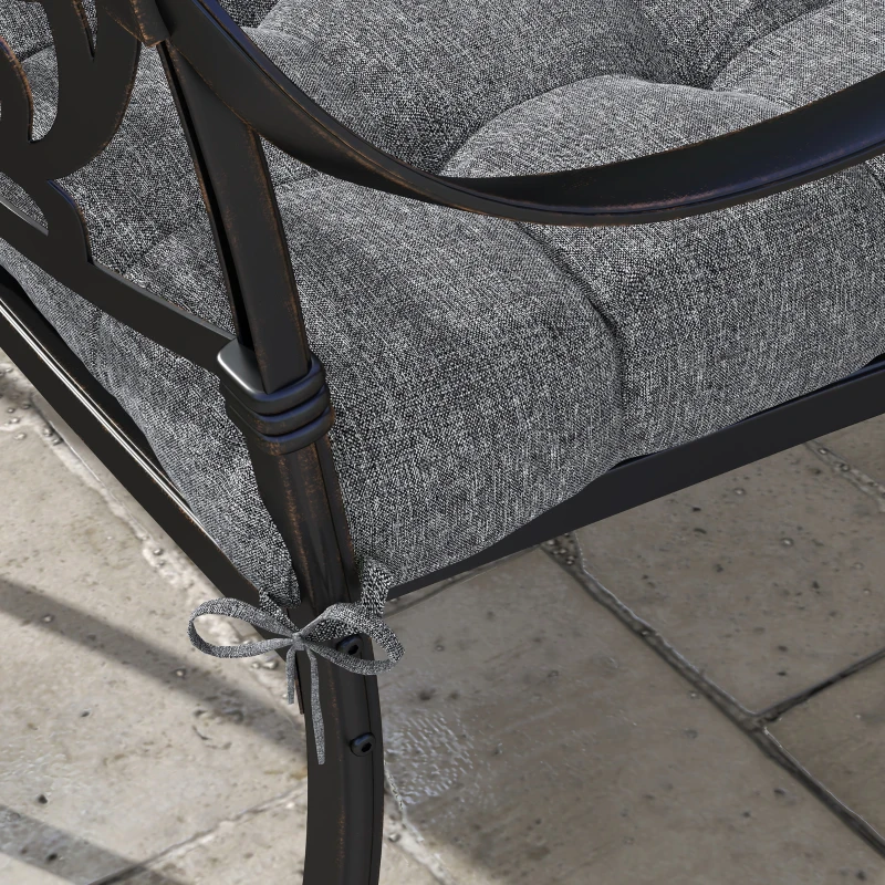 Outsunny 4-Piece Seat Cushion Pillows Replacement, Patio Chair Cushions Set with Ties for Indoor Outdoor