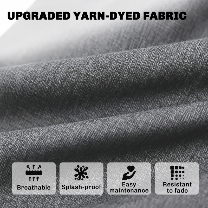 Outsunny Outdoor Chair Cushions Set of 4, Fade Resistant Patio Chair Cushions for Outdoor Furniture, 24" x 24", Grey