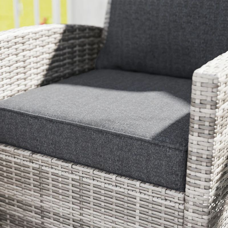 Outsunny Outdoor Chair Cushions Set of 4, Fade Resistant Patio Chair Cushions for Outdoor Furniture, 24" x 24", Grey