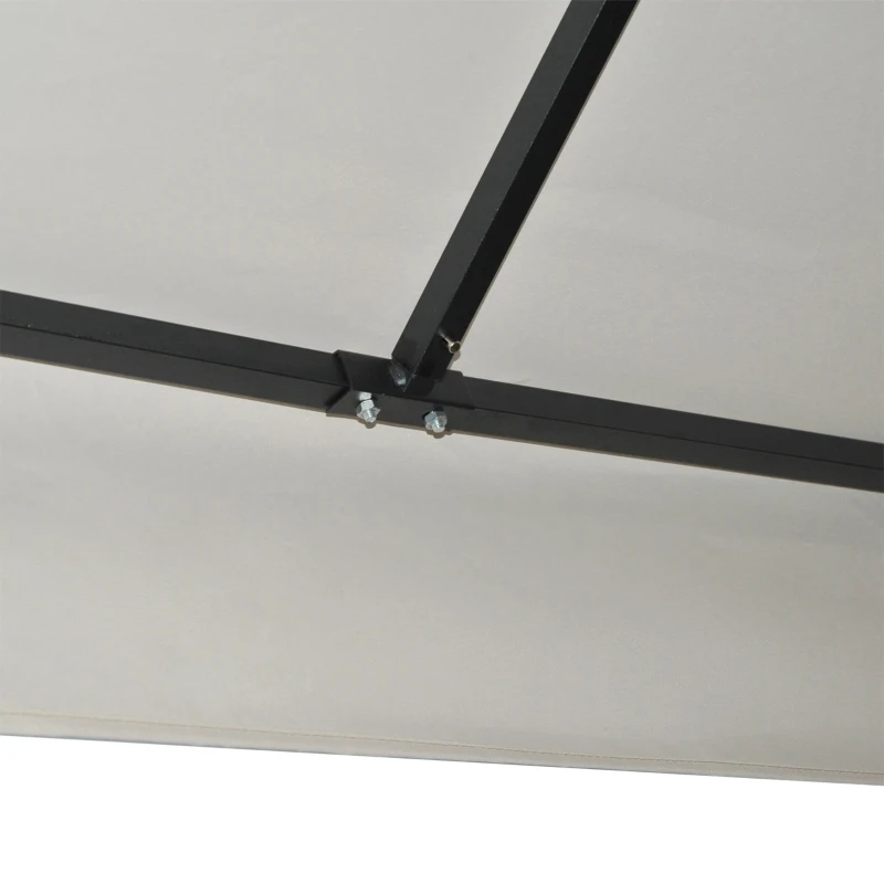 Outsunny 10' x 10' Patio Gazebo Outdoor, Canopy Shelter with Double-tier Roof, Pavilion Sidewalls for Garden Events, Cream White