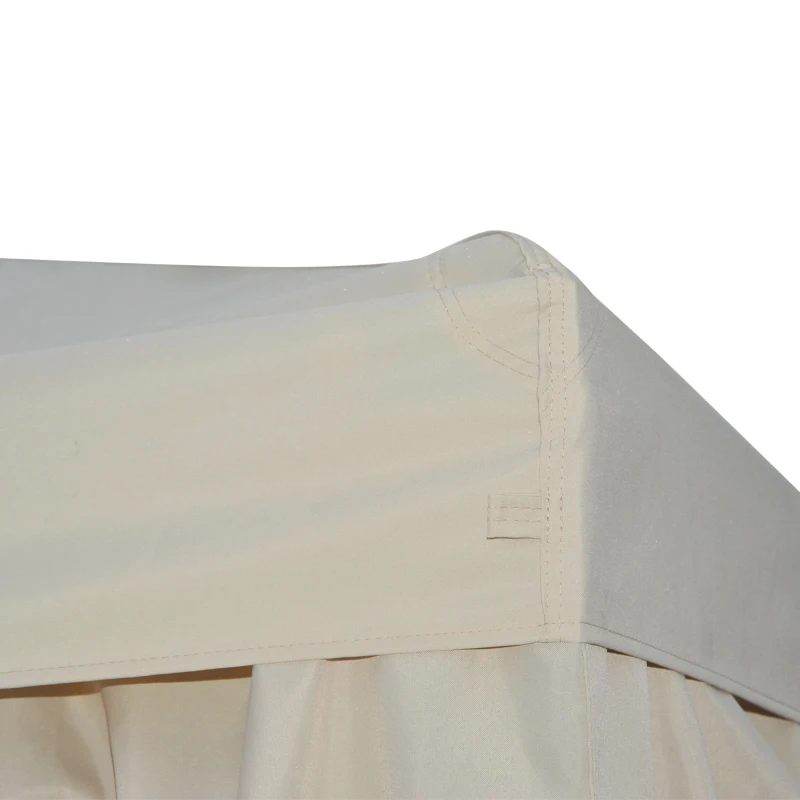 Outsunny 10' x 10' Patio Gazebo Outdoor, Canopy Shelter with Double-tier Roof, Pavilion Sidewalls for Garden Events, Cream White