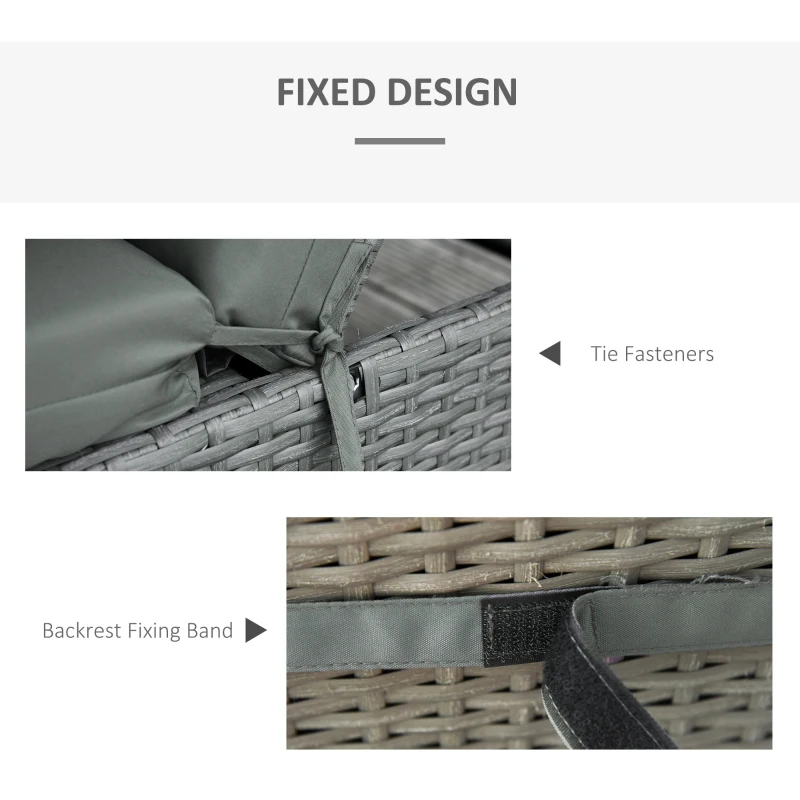 Outsunny Outdoor Lounge Chair Cushion Set of 2, Non-Slip Chaise Lounge Cushions, Sun Lounger Pads, 77.2" x 21.7", Dark Grey