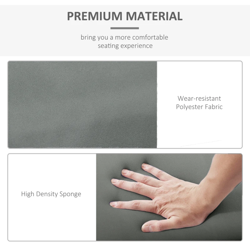 Outsunny Outdoor Lounge Chair Cushion Set of 2, Non-Slip Chaise Lounge Cushions, Sun Lounger Pads, 77.2" x 21.7", Dark Grey