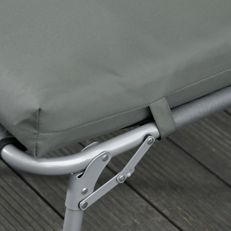 Outsunny Outdoor Lounge Chair Cushion Set of 2, Non-Slip Chaise Lounge Cushions, Sun Lounger Pads, 77.2" x 21.7", Dark Grey