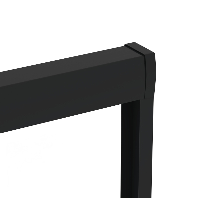 Double Sliding Shower Door with Explosion-Proof Safety Film and Stainless Steel Handle, Panel for Bathroom, 48" L x 0.5" W x 72" H, Matt Black