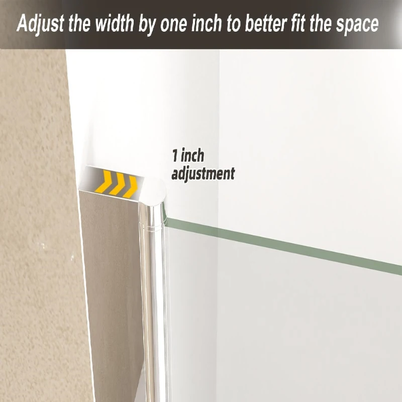 24" Pivot Shower Door with Explosion-Proof Film and Tempered Glass, Bathroom Door with Stainless Steel Handle, 24" L x 0.5" W x 72" H, Chrome