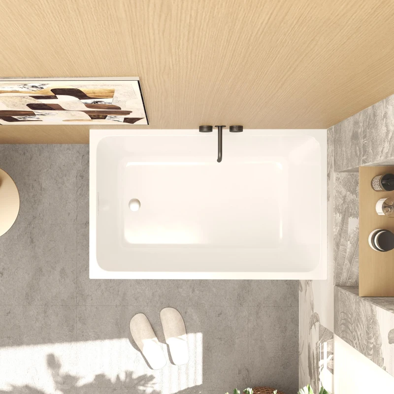 43" Acrylic Freestanding Bathtub with UV5 Anti-Yellowing and 8-Layer Insulation, Tub for Bathroom, 43.5" L x 27.5" W x 25" H, Gloss White