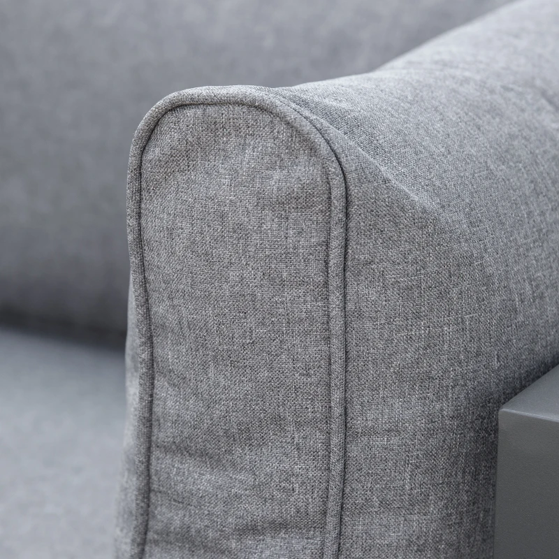 Outsunny 6 Pieces Patio Furniture Set, Space-Saving Sectional Outdoor Daybed with Aluminum Frame and Thickened Cushions, Grey