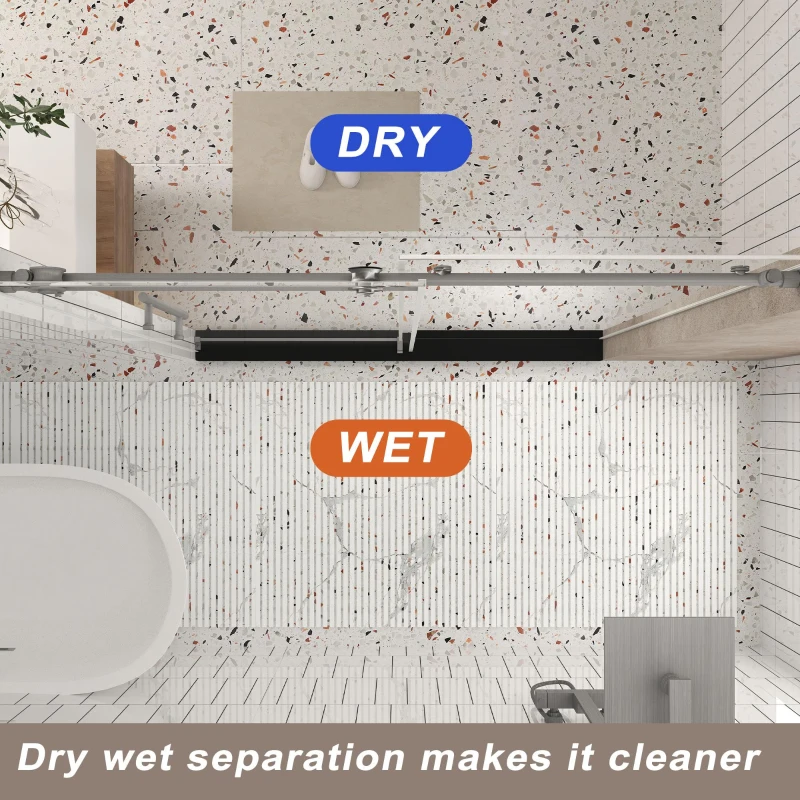 Frameless Shower Door with Anti-Shatter Safety Film and Bottom Water-Blocking Strip, Panel for Bathroom, 60" L x 0.5" W x 76" H, Brushed Nickel