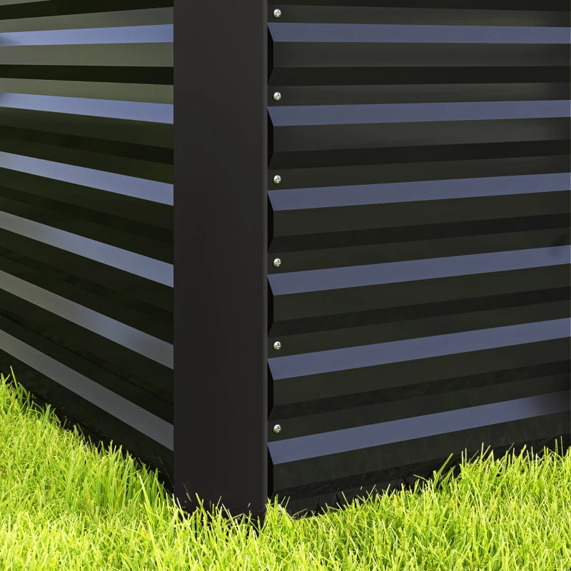 Outsunny Set of 2 Galvanized Metal Planters for Outdoor Plants, 4' x 2' x 2' Raised Garden Bed, Dark Grey