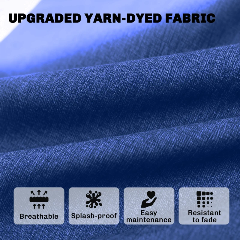 Outsunny Outdoor Chair Cushions Set of 4, Fade Resistant Patio Chair Cushions for Outdoor Furniture, 24" x 24", Navy Blue