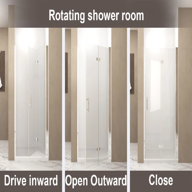 36" Bifold Shower Door with Safety Film and Water-Blocking Strips, Bathroom Door with Stainless Steel Handle, 36" L x 0.5" W x 72" H, Chrome