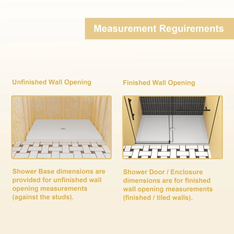 32" x 60" Acrylic Shower Base with Rigid No-Flex Construction, 3-Wall Alcove Shower Pan with Left Drain, 60" L x 32" W x 3" H, Gloss White