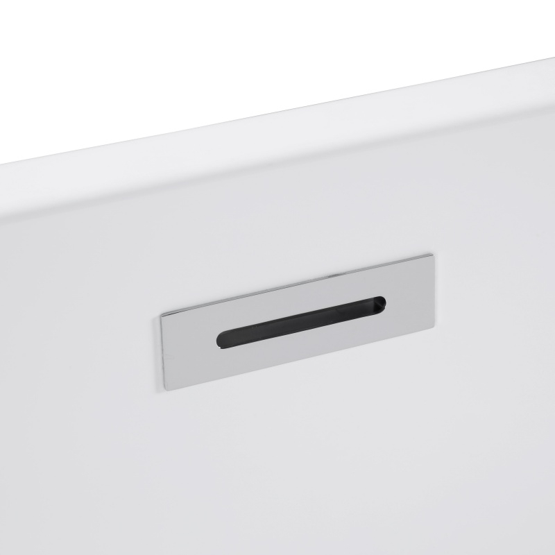 59" Acrylic Freestanding Soaking Bathtub with Double-Wall Insulation, Ergonomic Deep Tub for Heat Retention, 59" L x 29.5" W x 23" H, Gloss White