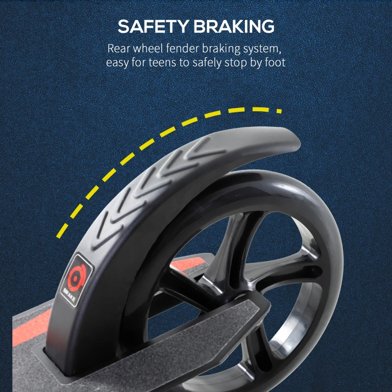 Soozier Teens Adult Kick Scooter Foldable Adjustable Aluminum Ride On Toy For 14+ w/ Shock mitigation system Black