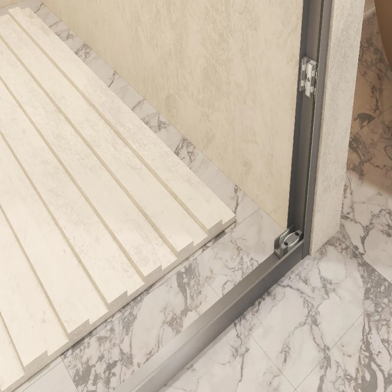 Double Sliding Shower Door with Explosion-Proof Safety Film and Steel Long Handle, Panel for Bathroom, 60" L x 0.5" W x 72" H, Brushed Nickel