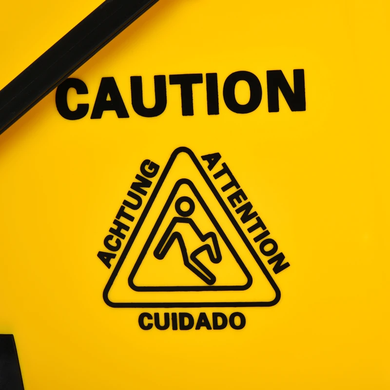 HOMCOM 6.9 Gal/26L Mop Bucket, Mop Bucket with Wringer, Wheels and Handle, Yellow