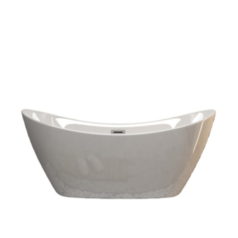 67" Acrylic Freestanding Tub with Adjustable Leveling Feet, Bathtub with Pop‑Up Drain & Overflow Included, 67" L x 29.5" W x 26" H, Gloss White