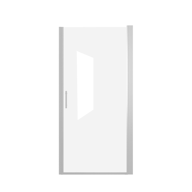 30" Pivot Shower Door with Explosion-Proof Film and Tempered Glass, Bathroom Door with Stainless Steel Handle, 30" L x 0.5" W x 72" H, Chrome