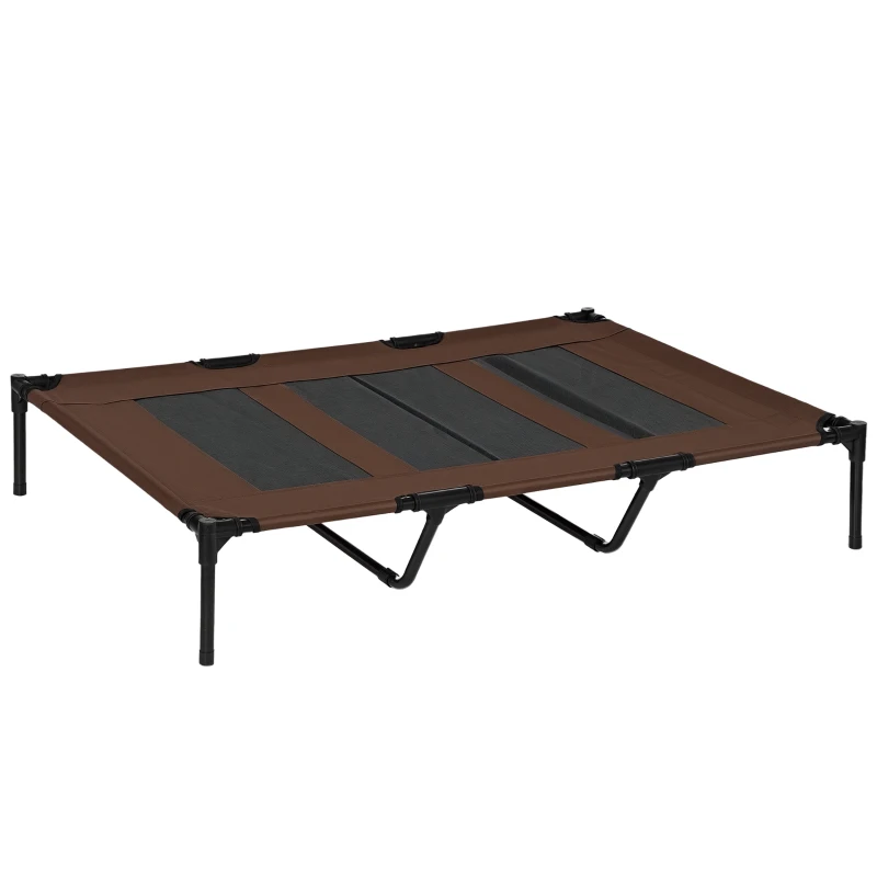 PawHut Elevated Dog Bed, Raised Dog Cot for XL Sized Dogs, Indoor & Outdoor, 48" x 36" x 9", Coffee