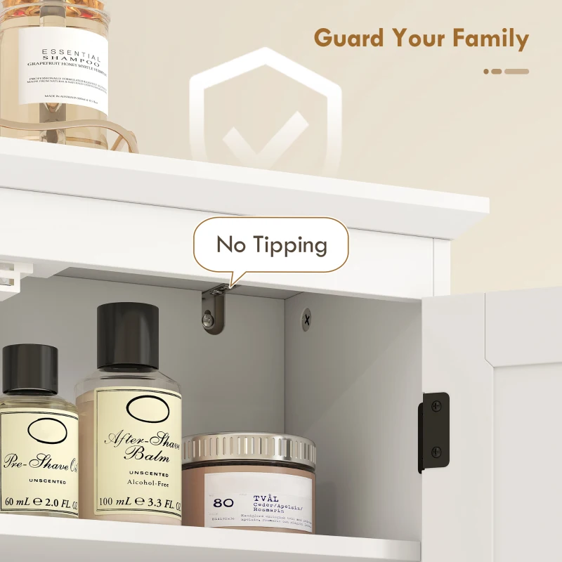 HOMCOM Over The Toilet Storage, Modern Bathroom Cabinet Over Toilet with Drawer, Cabinet and Adjustable Shelf, White