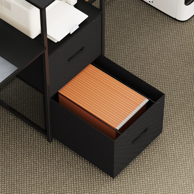 HOMCOM 96 Inch Gaming Desk, Dual Computer Desk for 2 Person with Power Outlets and Monitor Stands, Black