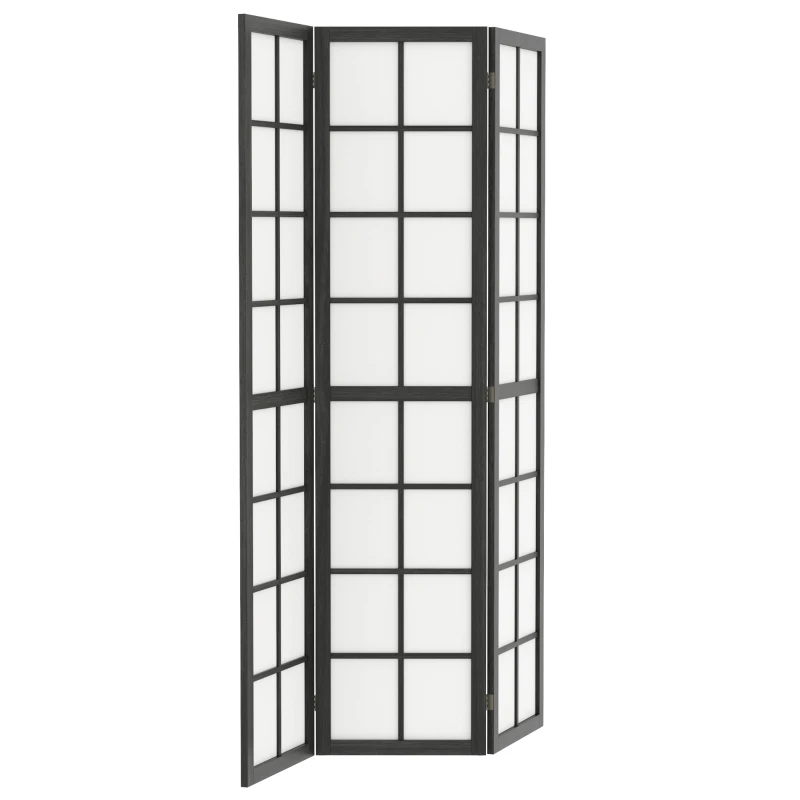 HOMCOM 3 Panel Room Divider, 5.6 ft Folding Wall Divider Room Partition for Home Office, Bedroom, Black