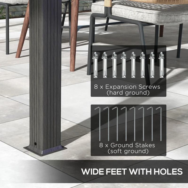 Outsunny 10' x 13' Retractable Pergola Canopy, Aluminum Pergola Sun Shade Shelter for Garden, Patio, Backyard, Deck, Gray