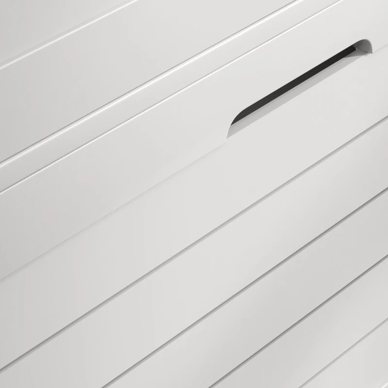 HOMCOM Modern Shoe Storage Cabinet with 3 Flip Drawers and Louvered Doors for 6 Pairs of Shoes, White