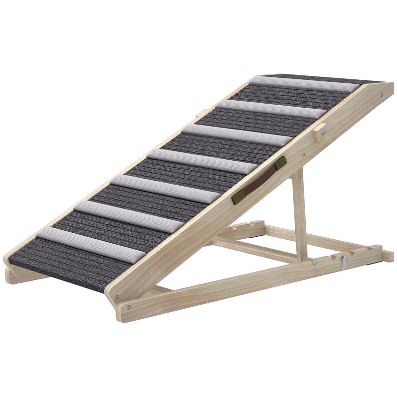 PawHut Dog Ramp for Couch, Foldable Pet Ramp for Small to Large Dog, 4 Adjustable Height from 14" to 20"