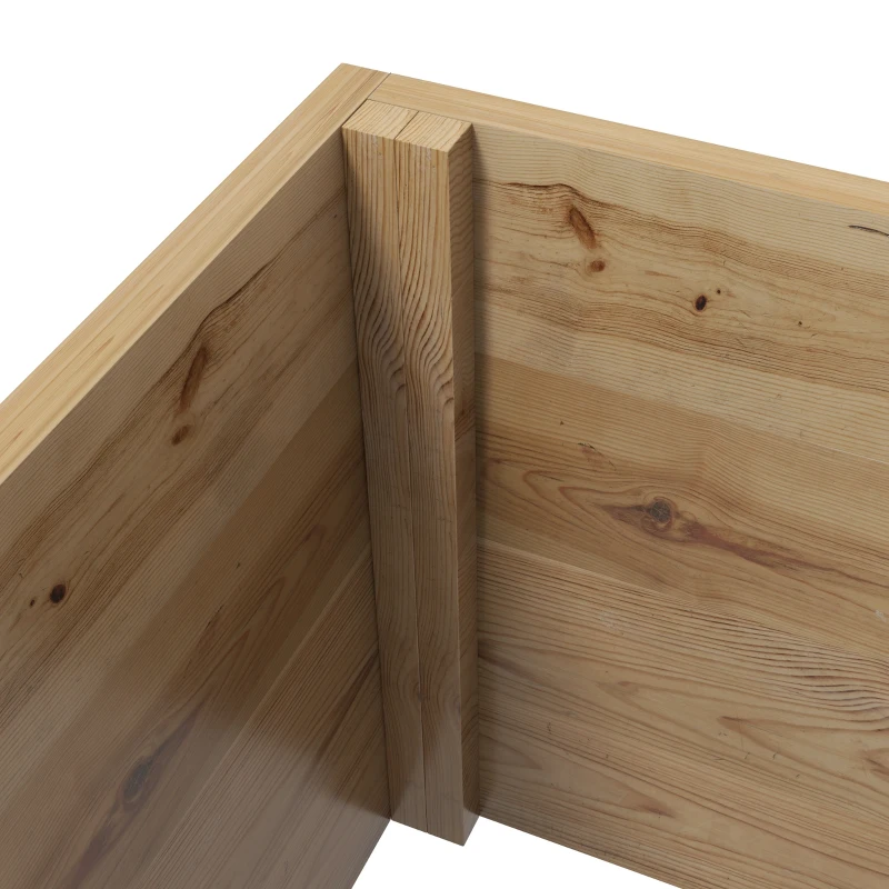 Outsunny Wooden Planter with Trellis Privacy Screen, Raised Garden Bed to Grow Vegetables, Herbs and Flowers, Natural