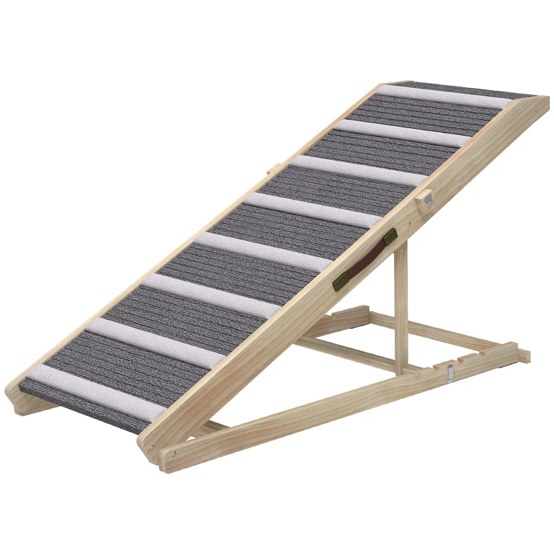 PawHut Dog Ramp for Couch, Foldable Pet Ramp for Small to Large Dog, 4 Adjustable Height from16" to 23.5"