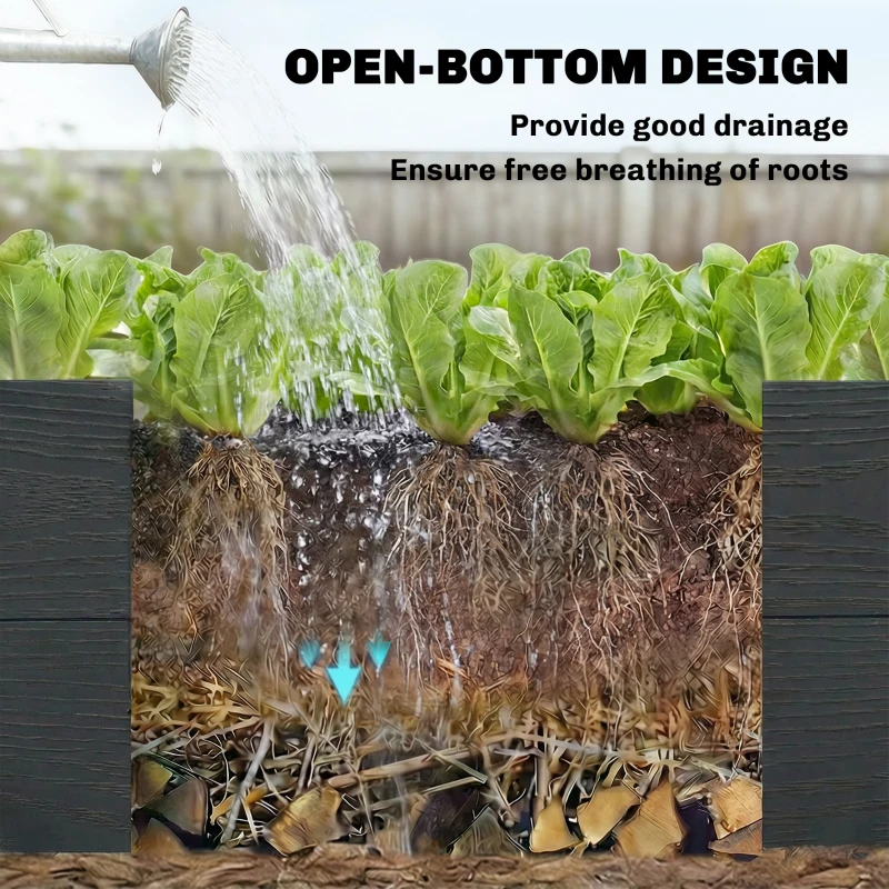 Outsunny Vinyl Raised Garden Bed Kit, 3 x 3 x 1ft Elevated Garden Box with Open Bottom, Screwless Outdoor Planter Box