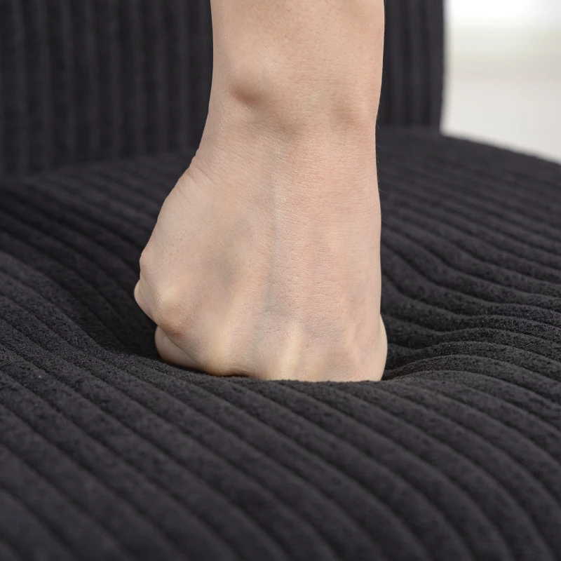 HOMCOM Modern Dining Chairs Set of 4, Kitchen Chairs with Rubberwood Legs and Padded Seat, Black